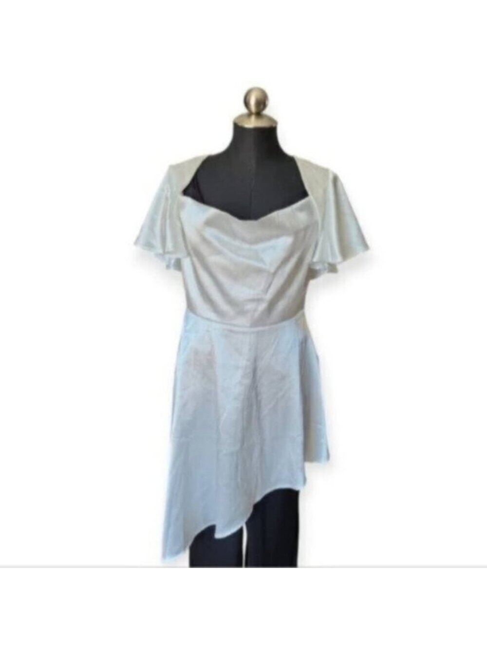 White Satin Asymmetrical Dress NWT Sz Small